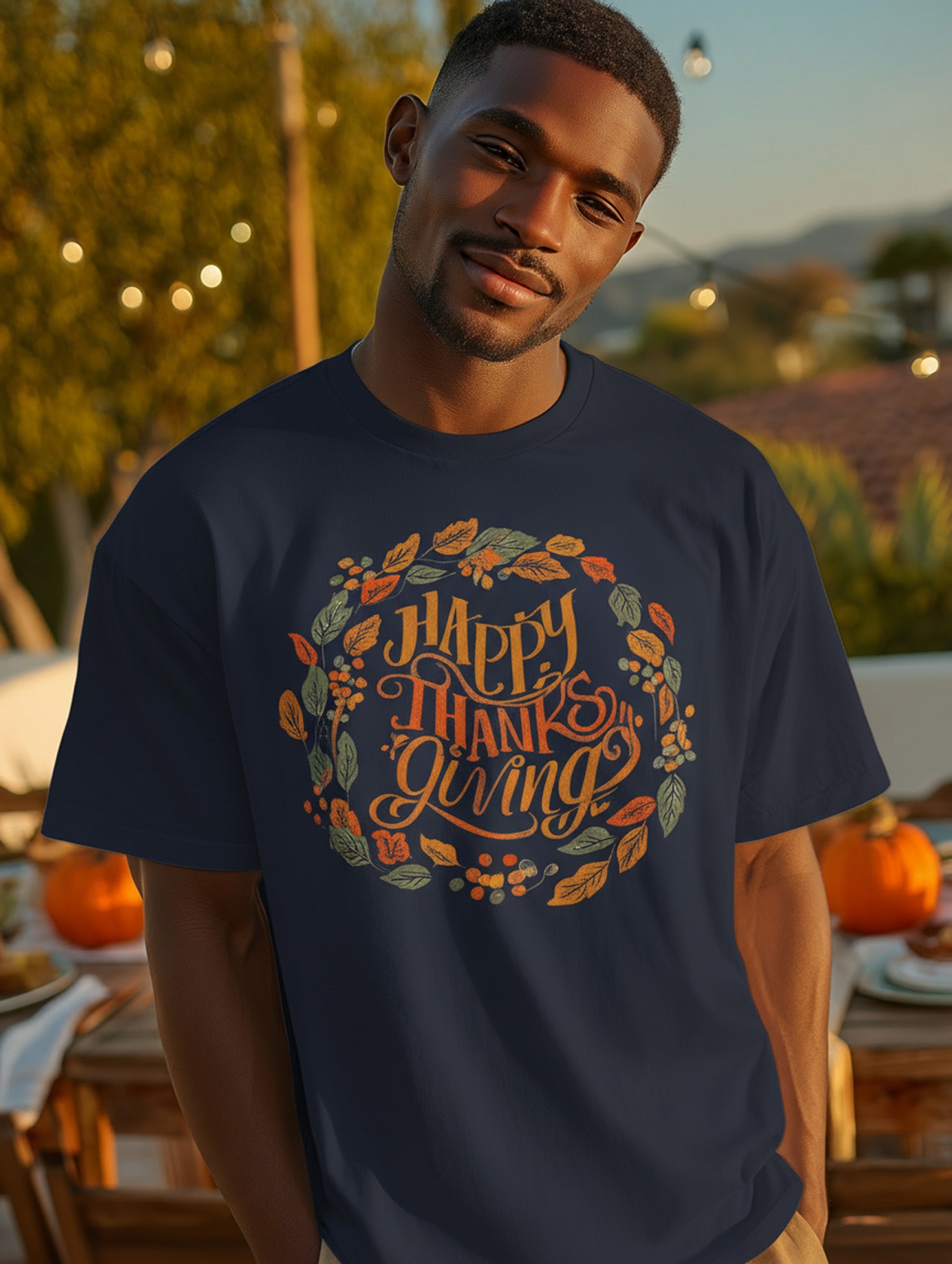 Happy Thanksgiving Heavyweight Boxy Tee - Men's