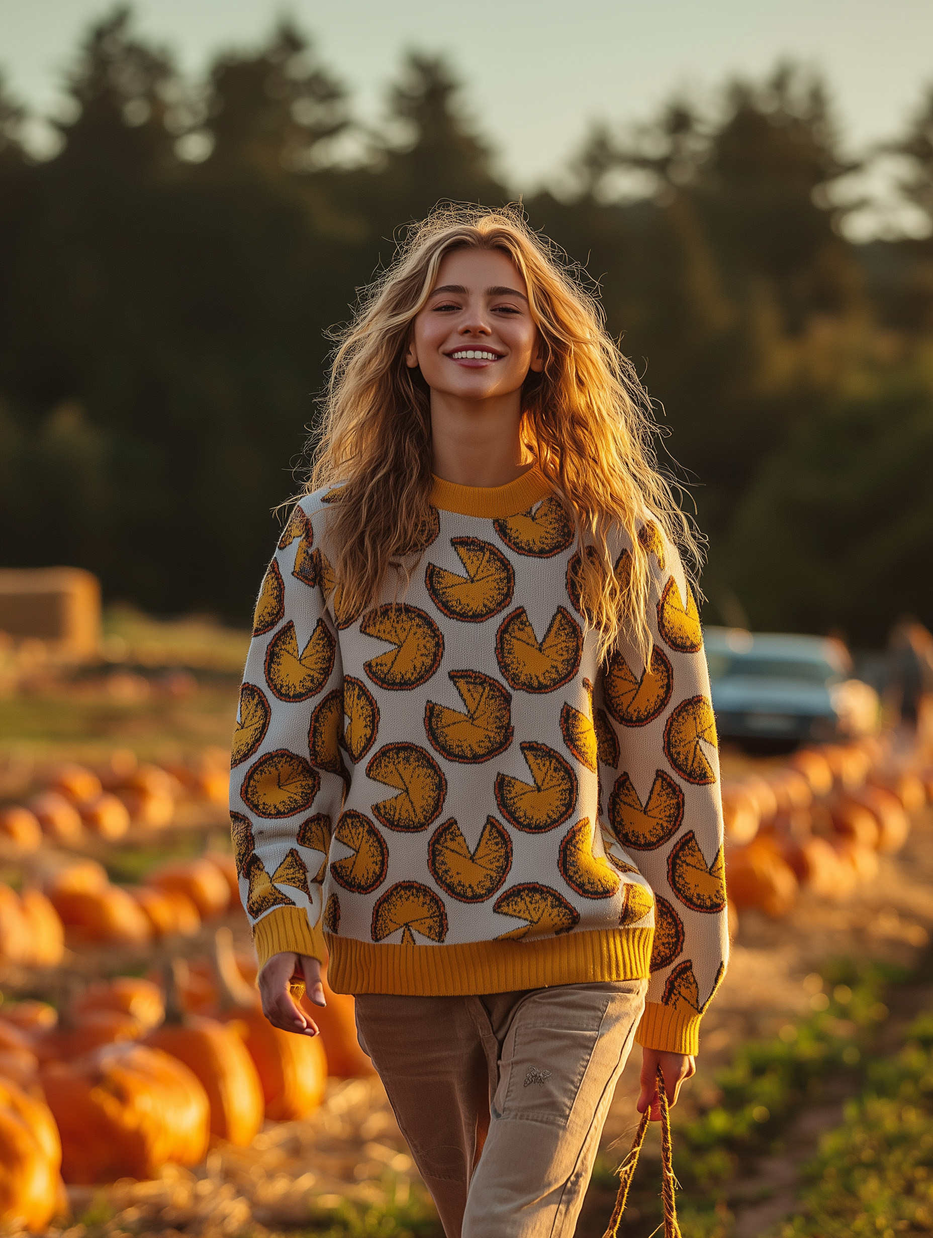 Thanksgiving Pie Allover Sweater - Women's
