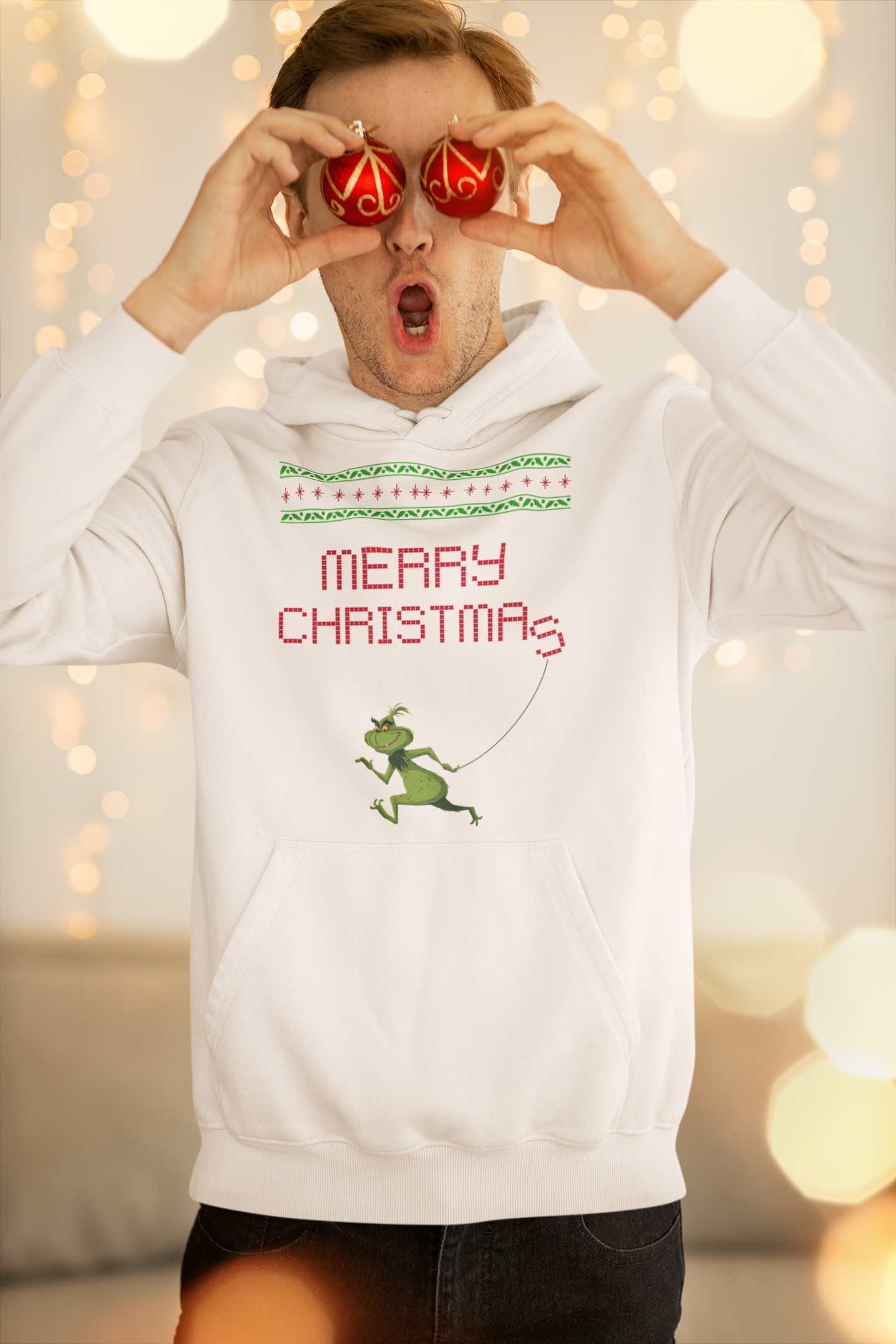 Merry Christmas Grinch Hoodie - Men's