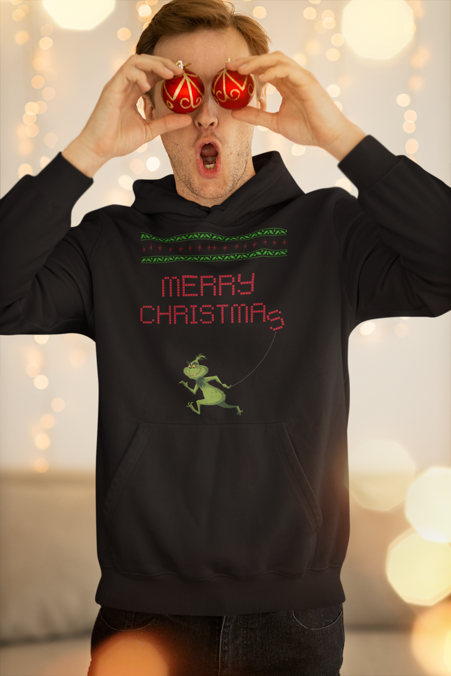 Merry Christmas Grinch Hoodie - Men's