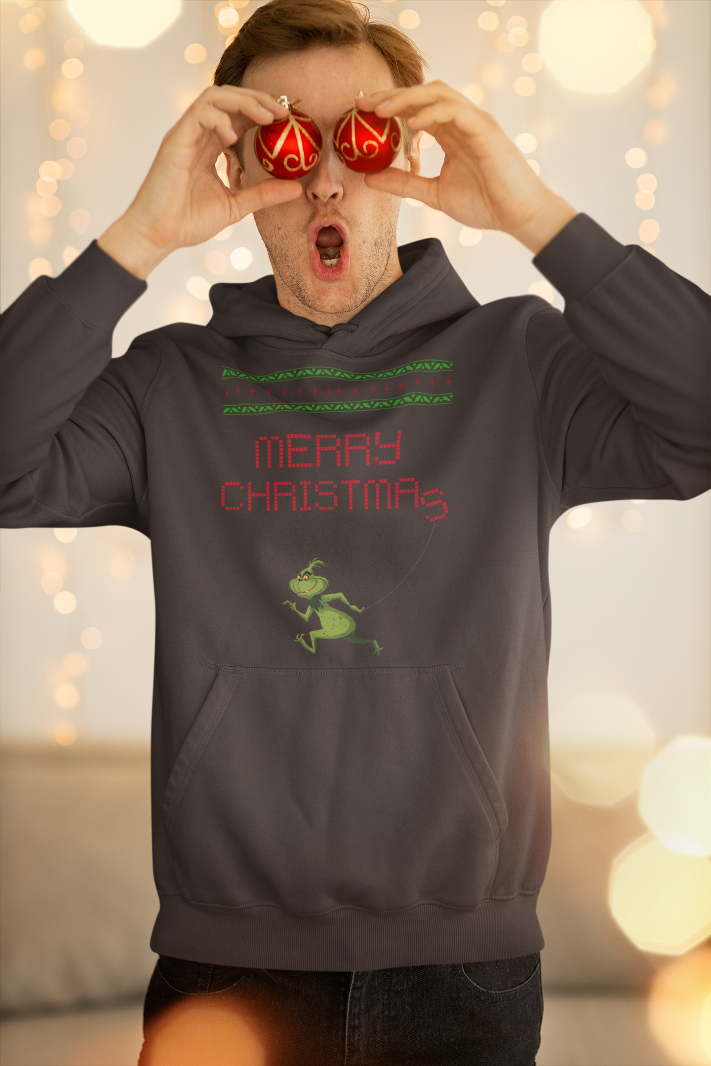 Merry Christmas Grinch Hoodie - Men's