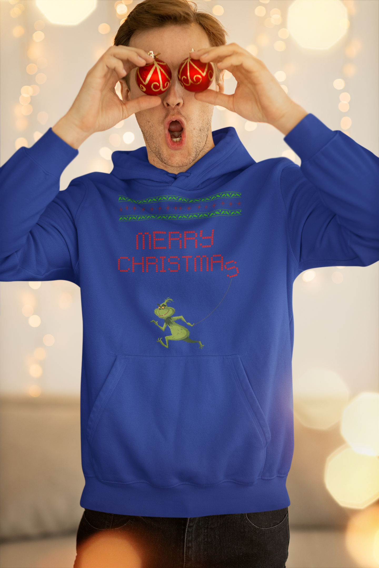 Merry Christmas Grinch Hoodie - Men's