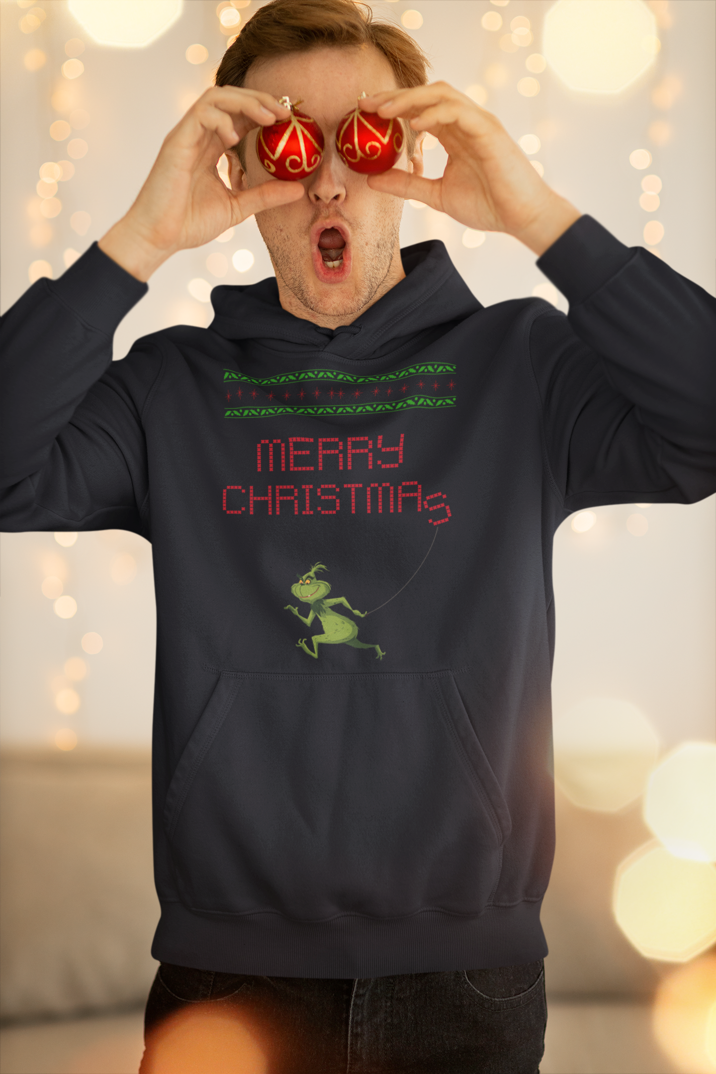 Merry Christmas Grinch Hoodie - Men's