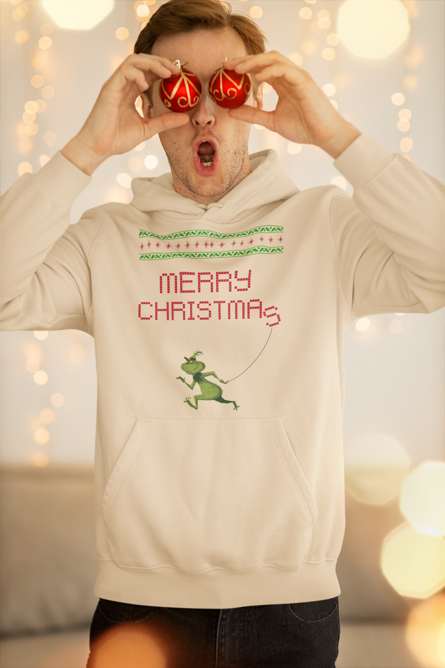Merry Christmas Grinch Hoodie - Men's