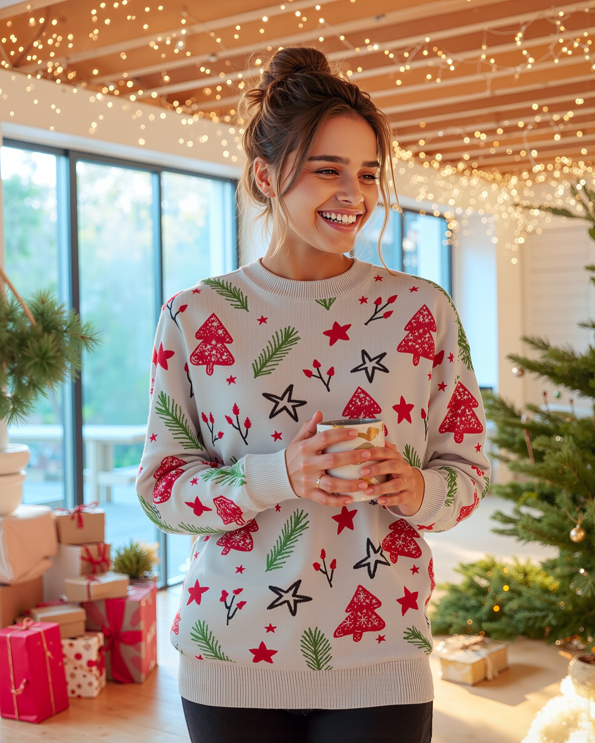 Allover Christmas Sweater - Women's