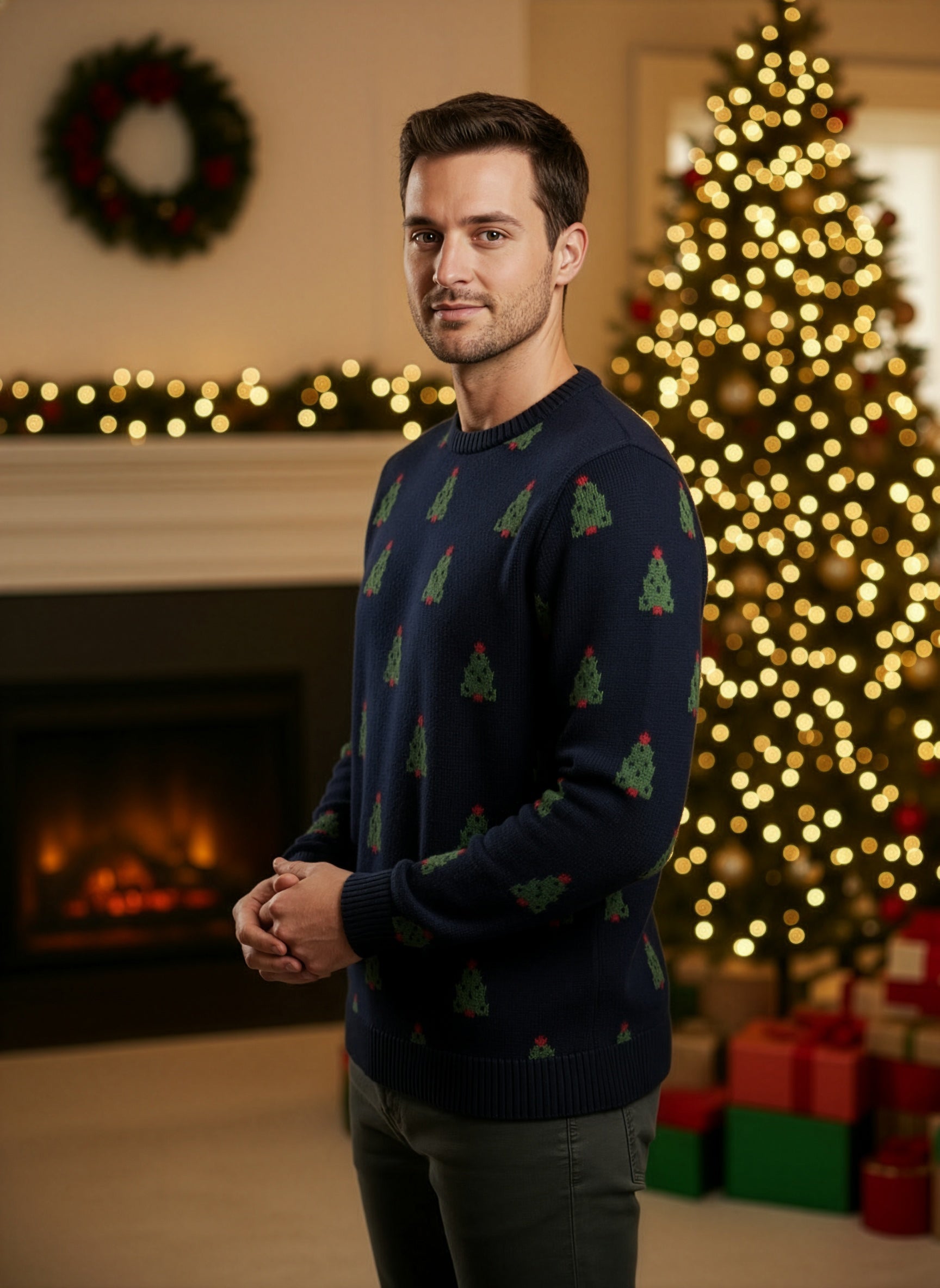 Christmas Tree Allover Sweater - Men's