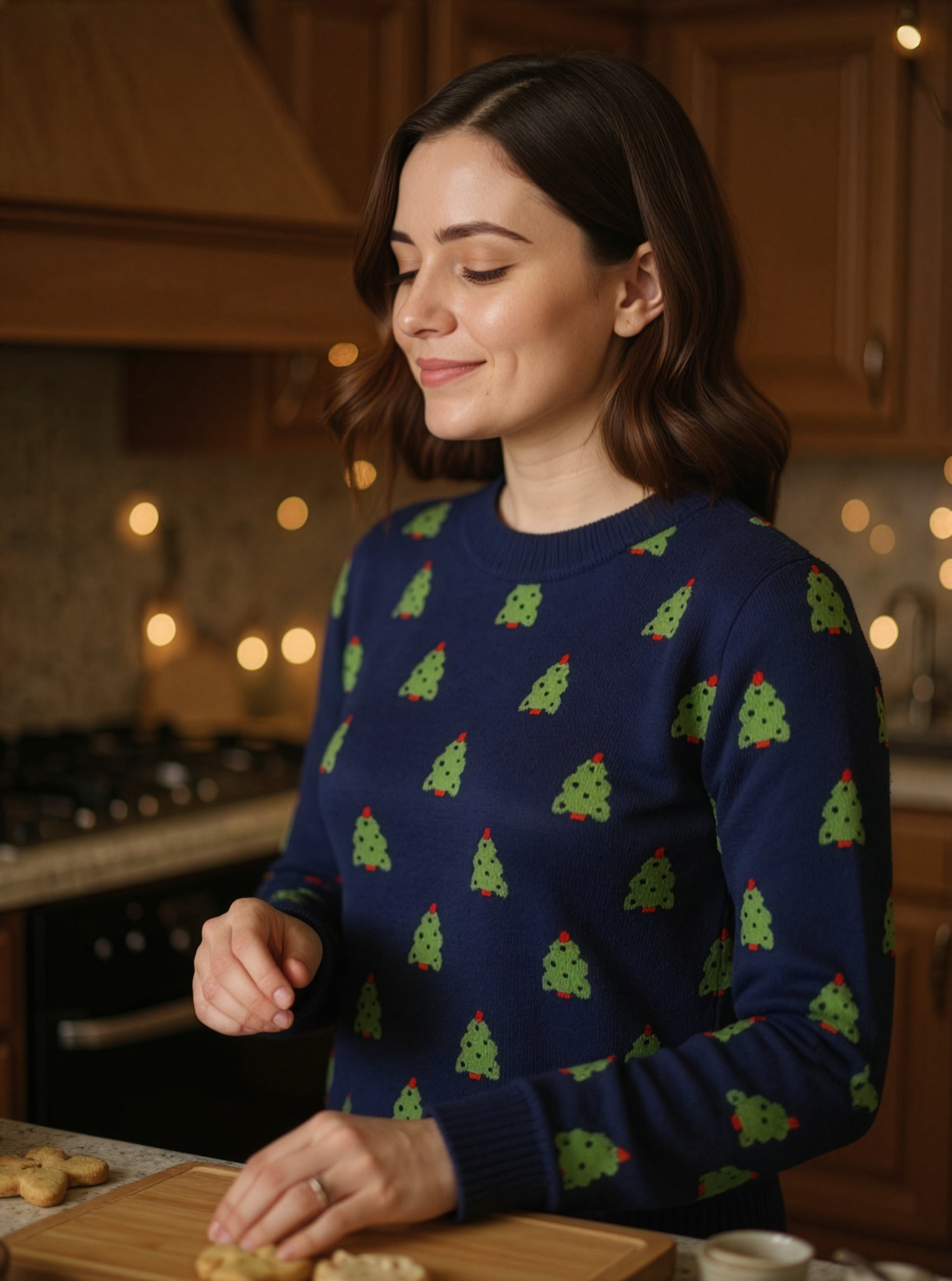 Christmas Tree Allover Sweater - Women's