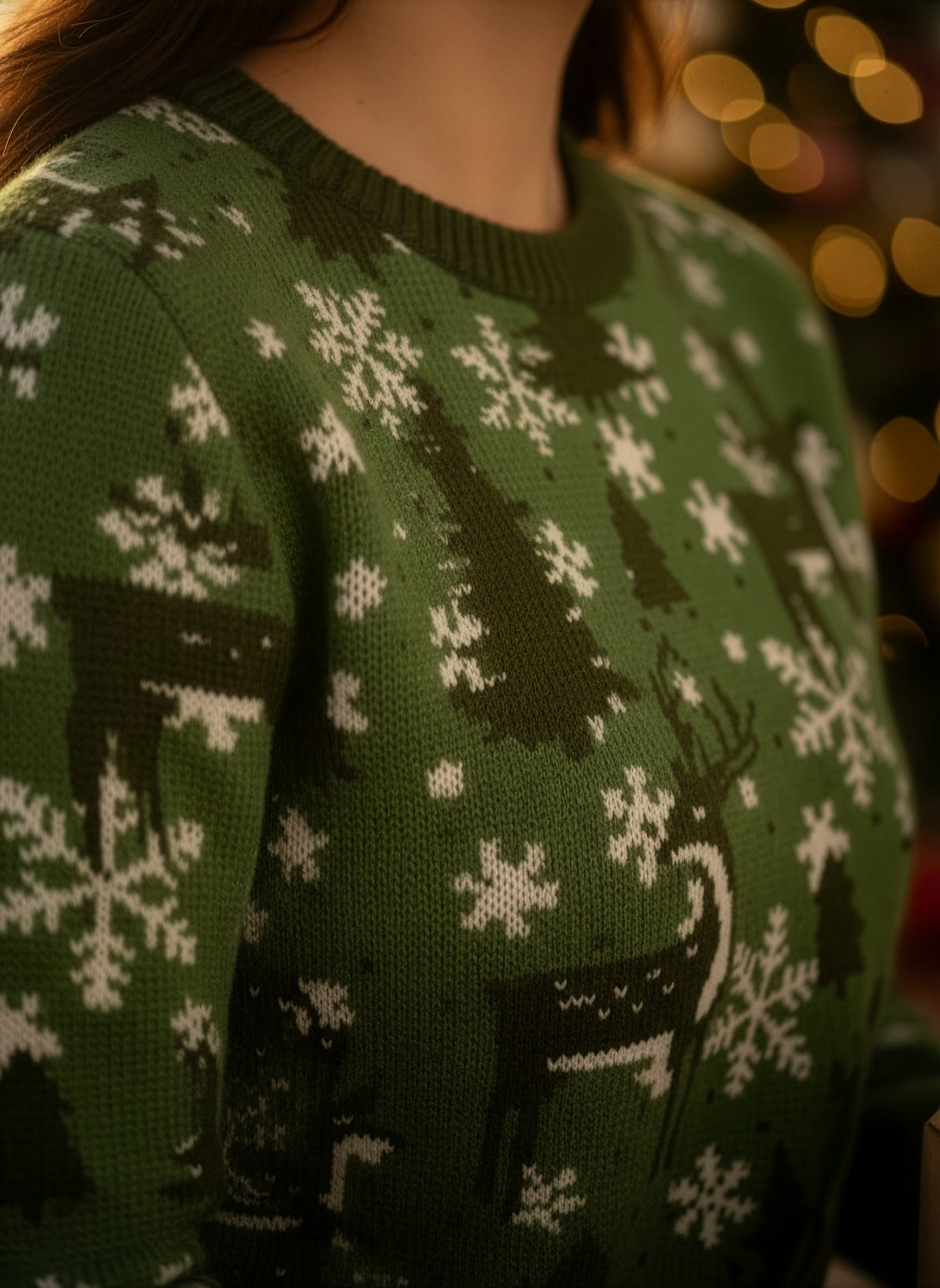 Reindeer Allover Christmas Sweater - Women's