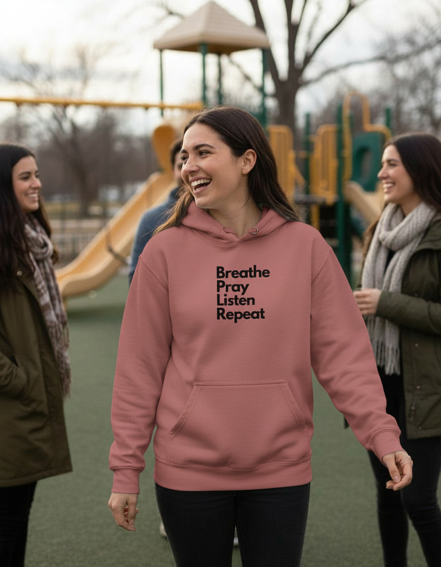 Sacred Rhythm Hoodie – Breathe. Pray. Listen. Repeat
