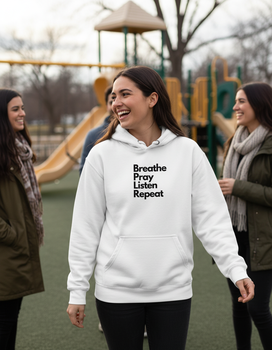 Sacred Rhythm Hoodie – Breathe. Pray. Listen. Repeat