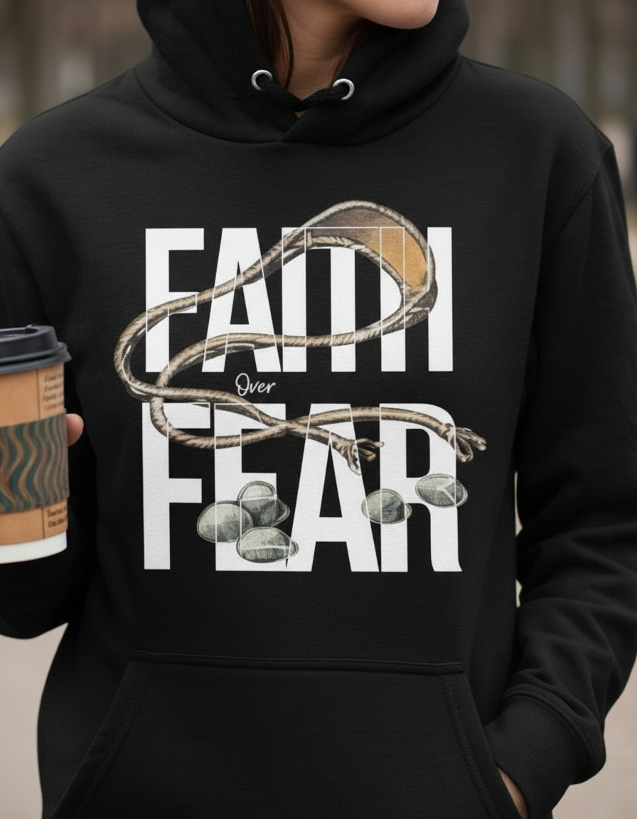 Faith Over Fear Hoodie – David’s Sling Edition - Women's