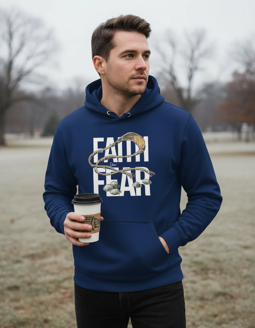 Faith Over Fear Hoodie – David’s Sling Edition - Men's