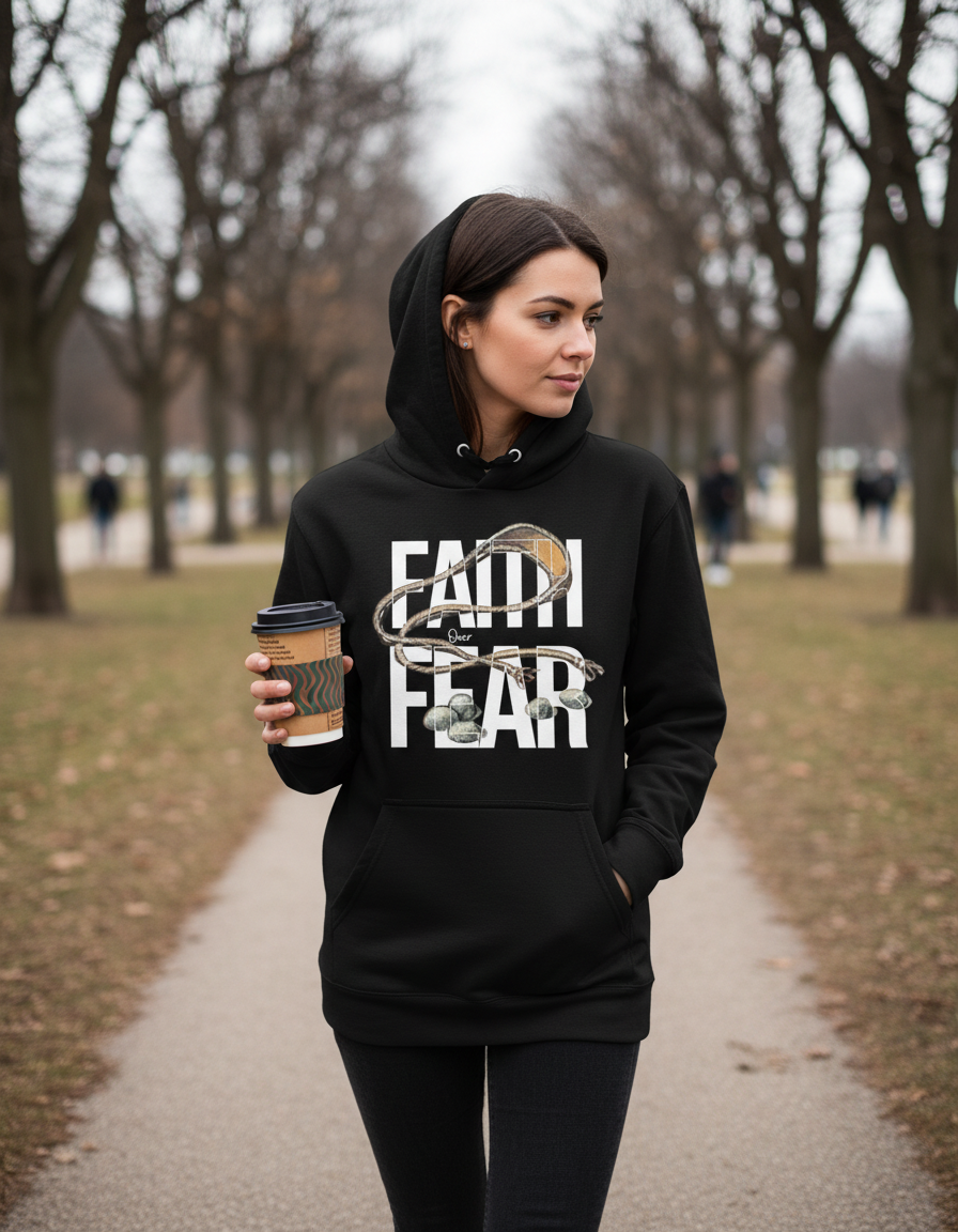 Faith Over Fear Hoodie – David’s Sling Edition - Women's