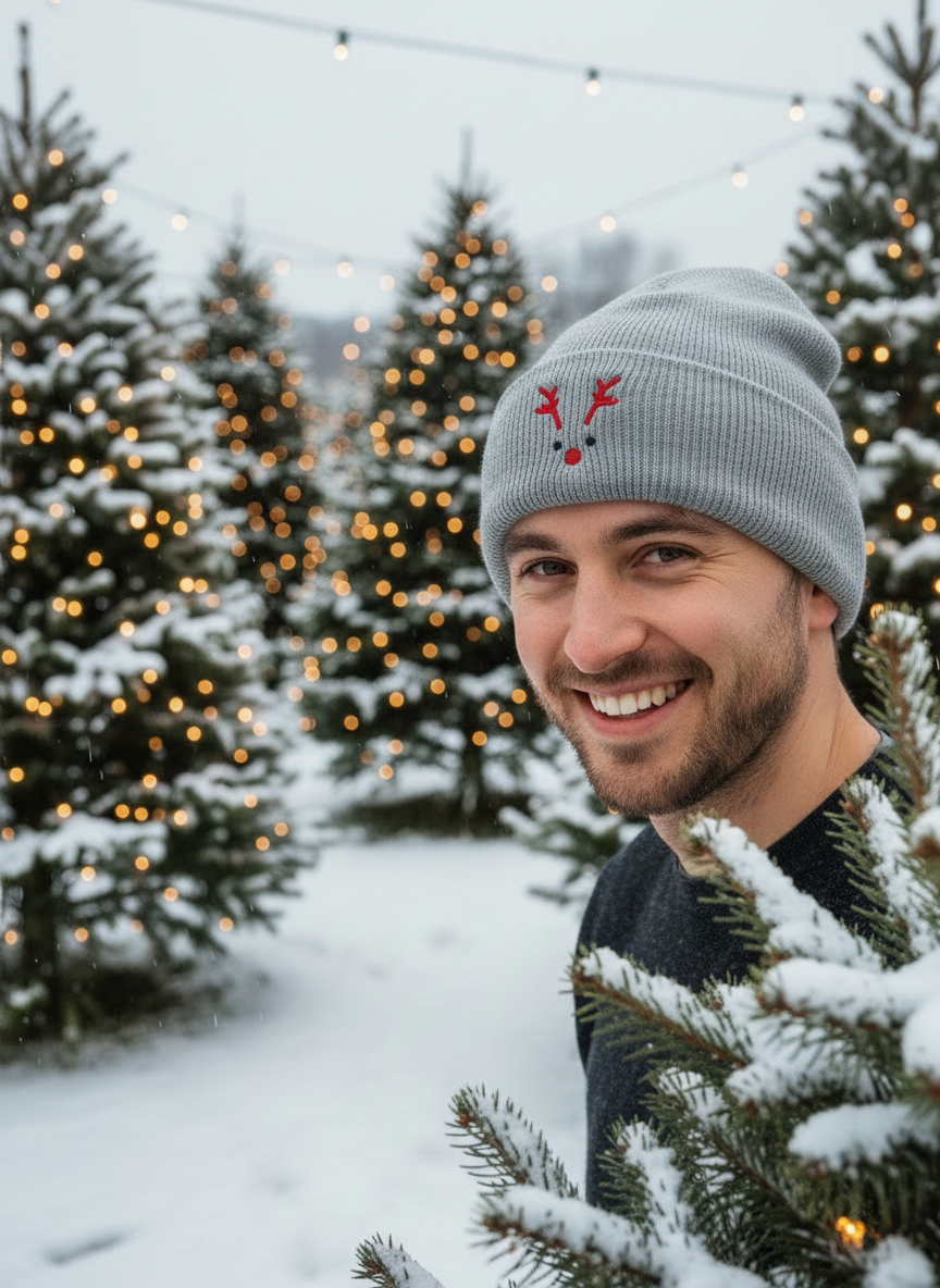 Rudolph Red-Nosed Reindeer Christmas Beanie - Men's