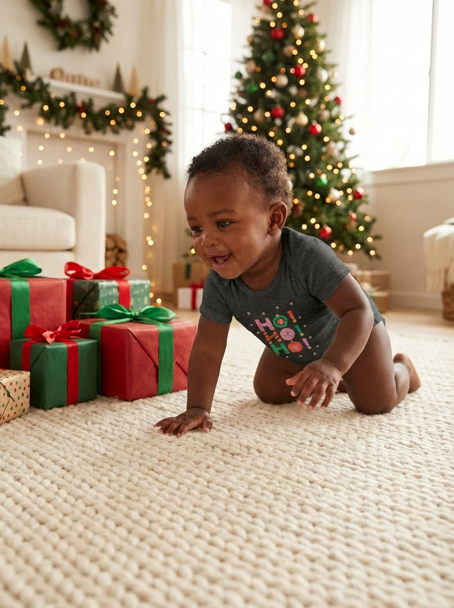 Ho Ho Ho Baby Christmas One Piece | Holiday Short Sleeve Bodysuit