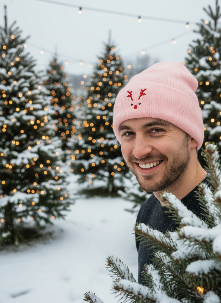 Rudolph Red-Nosed Reindeer Christmas Beanie - Men's