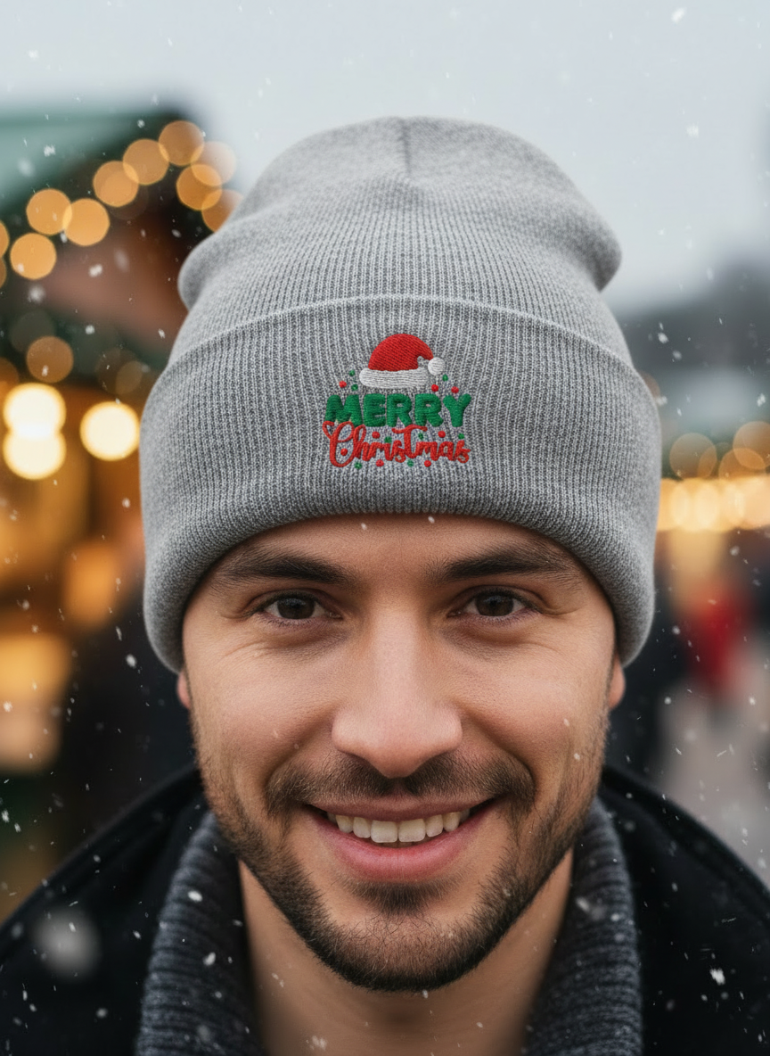 Merry Christmas Classic Knit Beanie (V2) - Men's
