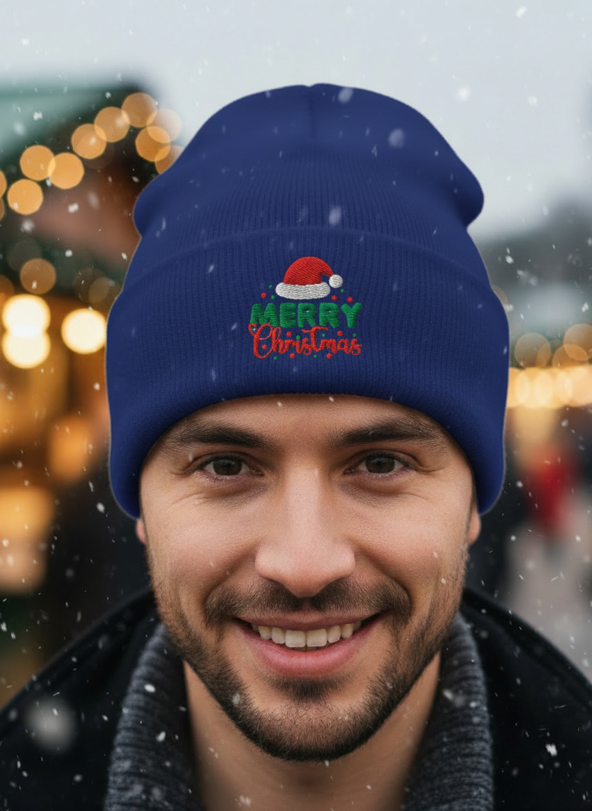 Merry Christmas Classic Knit Beanie (V2) - Men's