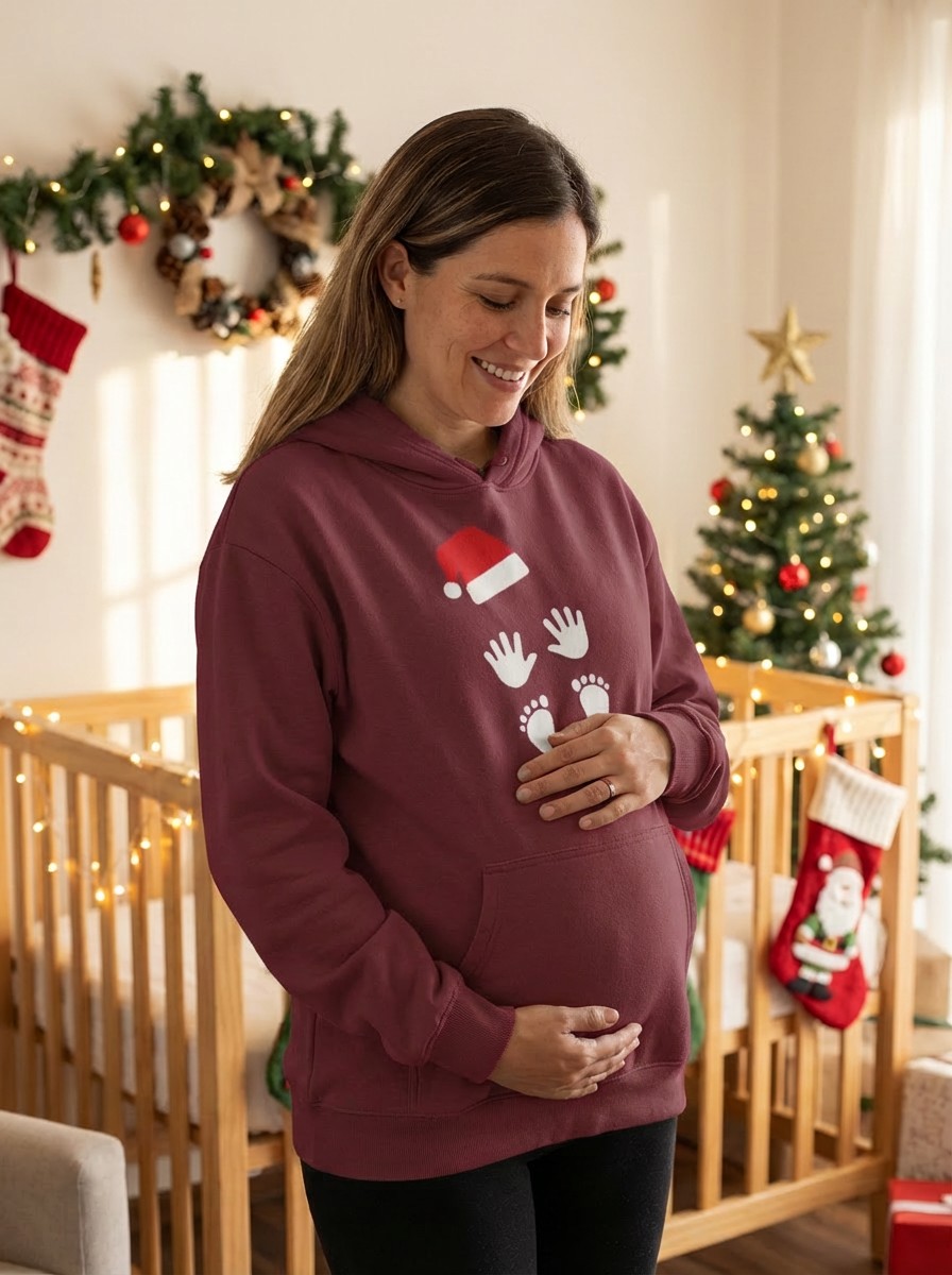 Expecting Mother Christmas Oversized Heavyweight Hoodie