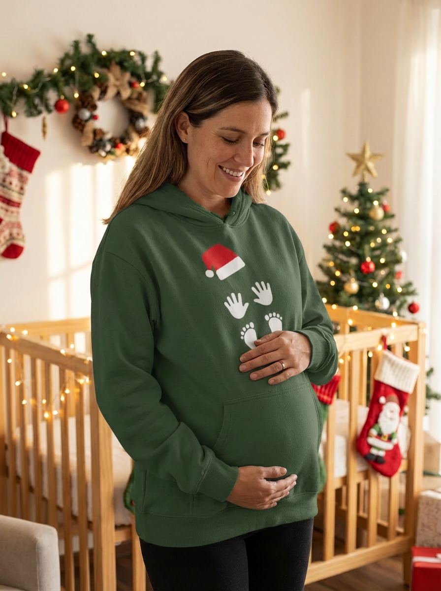 Expecting Mother Christmas Oversized Heavyweight Hoodie