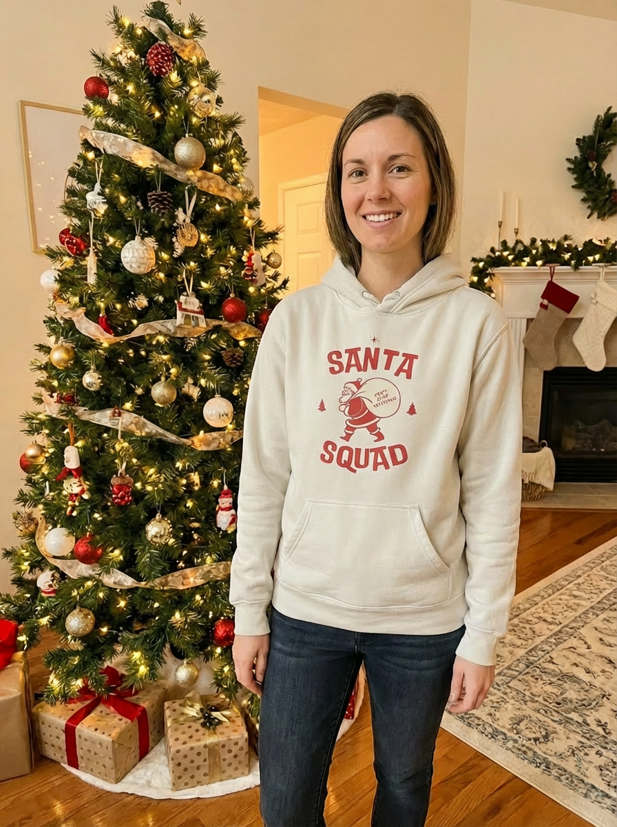 Santa Squad Christmas Hoodie - Women's