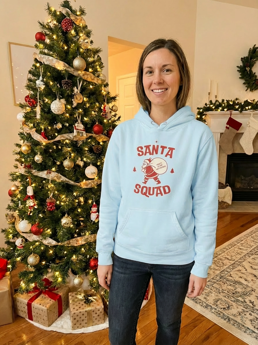 Santa Squad Christmas Hoodie - Women's