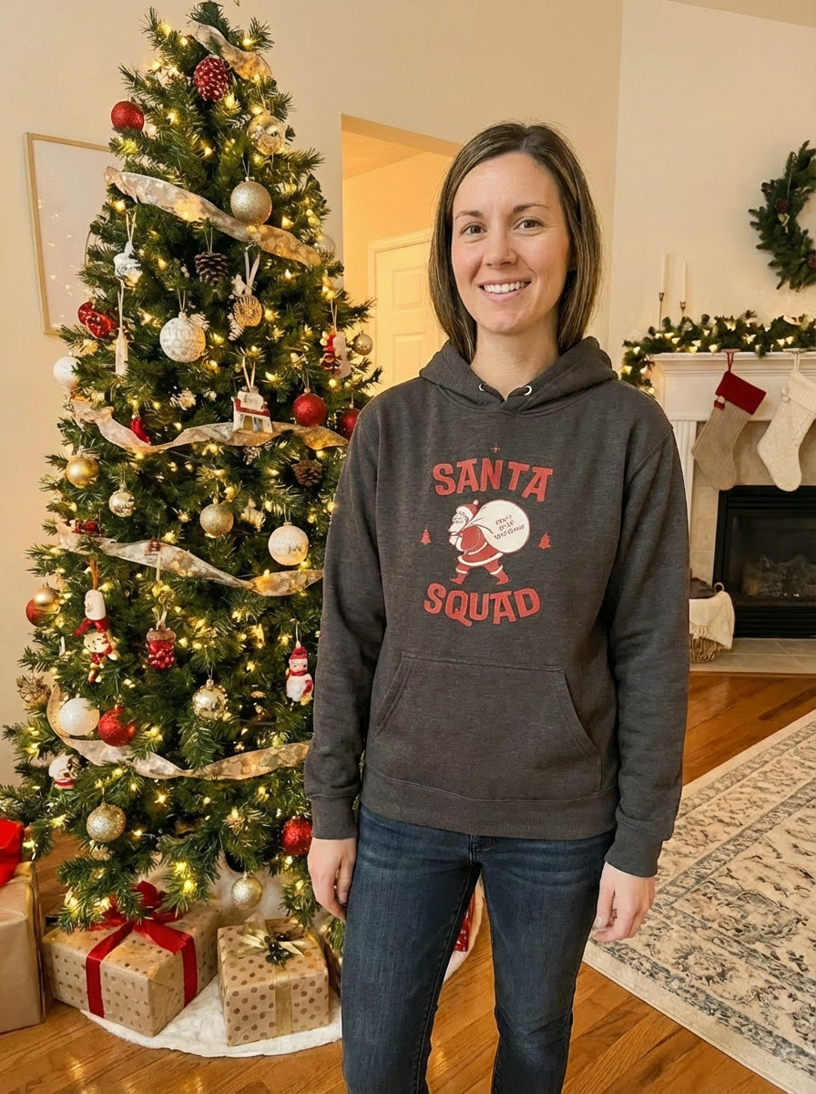 Santa Squad Christmas Hoodie - Women's