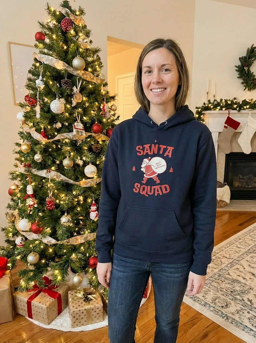 Santa Squad Christmas Hoodie - Women's