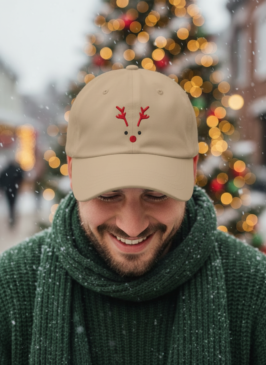 Reindeer Christmas Cap - Men's