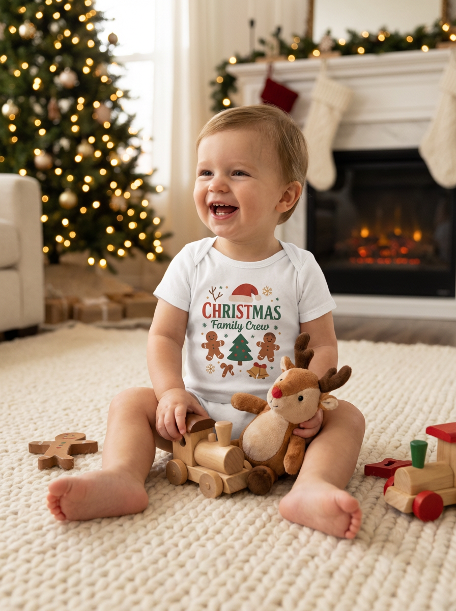 Christmas Family Crew Baby Bodysuit | Matching Holiday One Piece