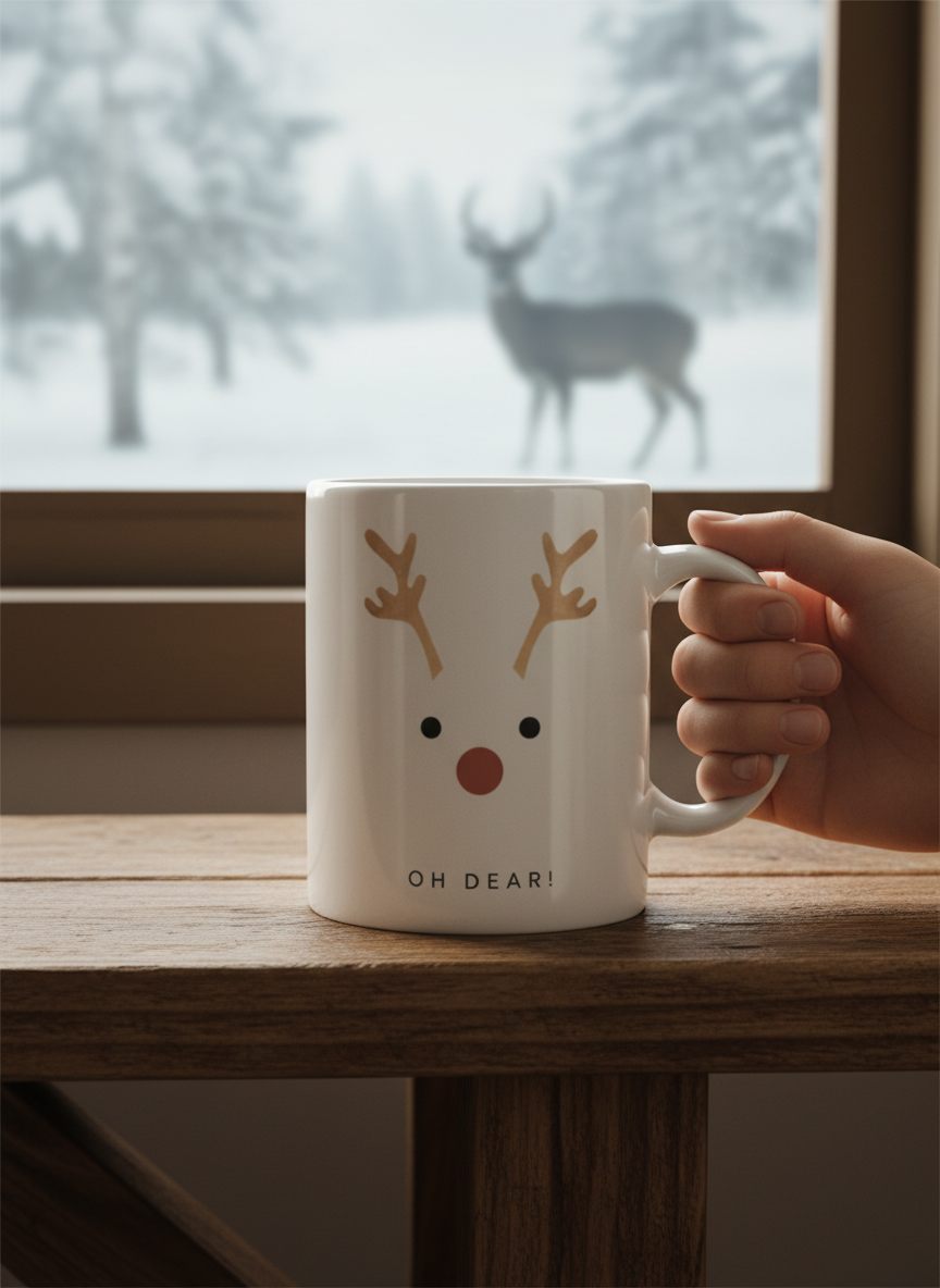 Oh Deer Reindeer Christmas Mug