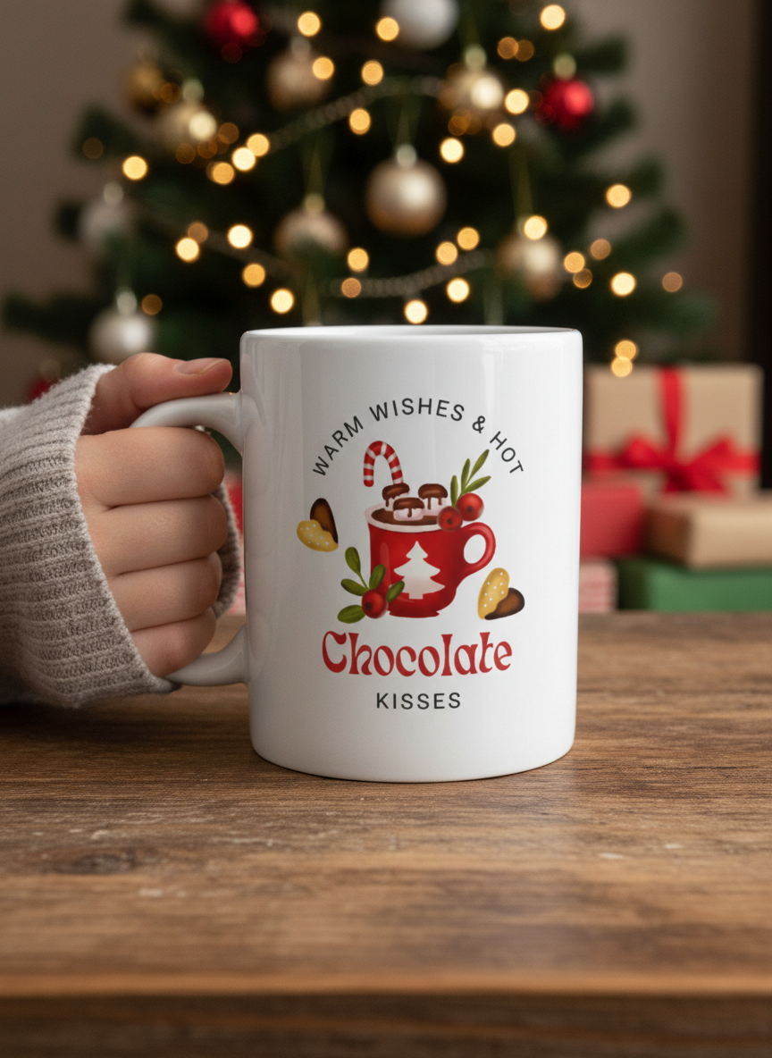 Chocolate Kisses & Hot Cocoa Christmas Mug