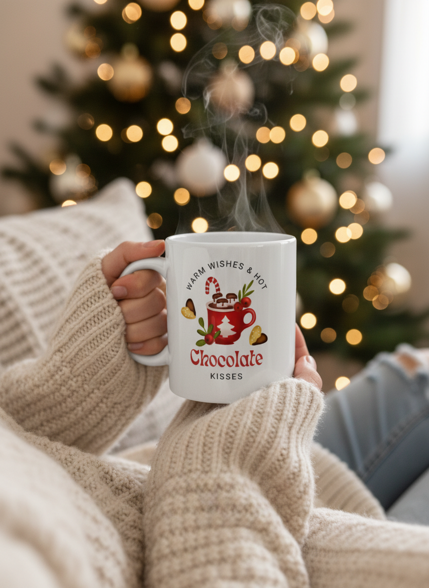Chocolate Kisses & Hot Cocoa Christmas Mug