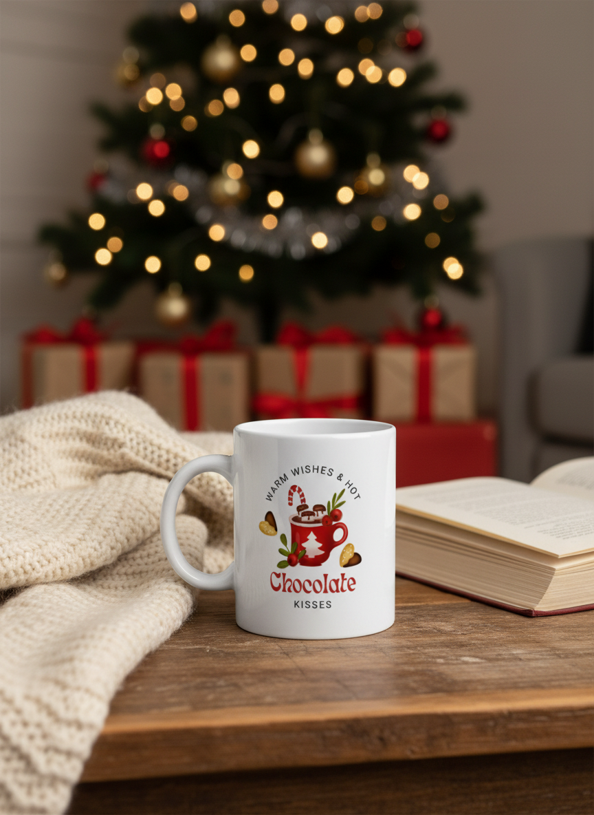 Chocolate Kisses & Hot Cocoa Christmas Mug