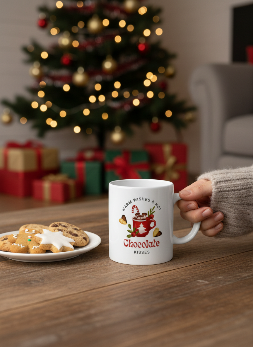 Chocolate Kisses & Hot Cocoa Christmas Mug