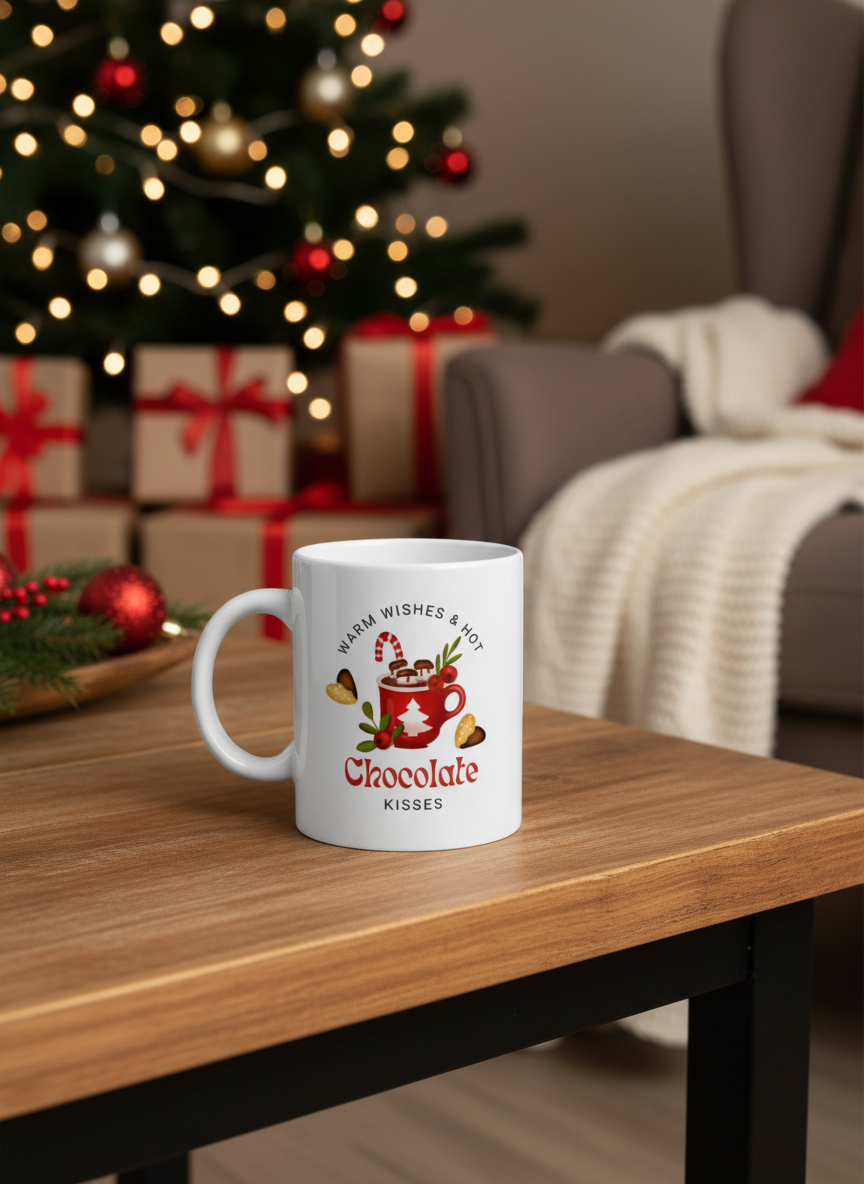 Chocolate Kisses & Hot Cocoa Christmas Mug