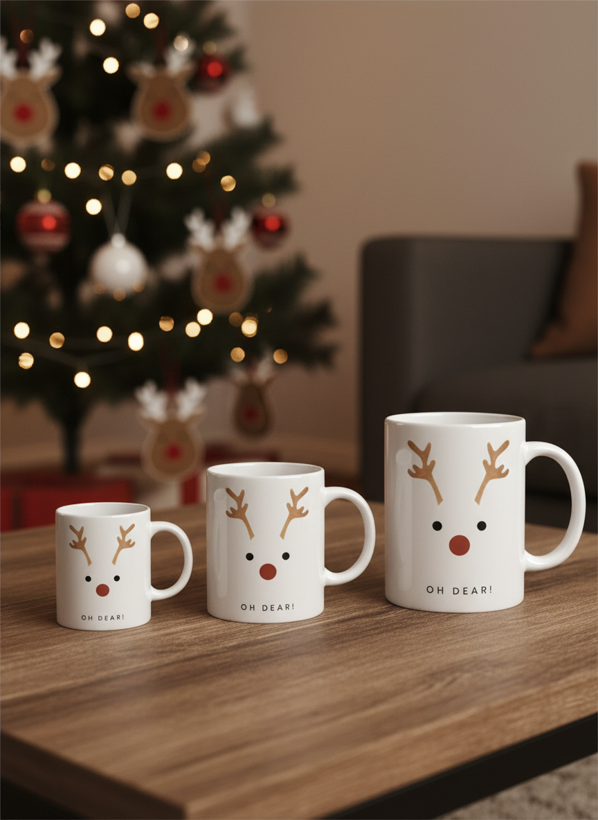 Oh Deer Reindeer Christmas Mug