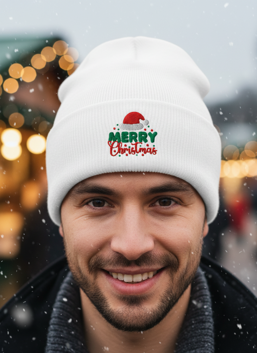 Merry Christmas Classic Knit Beanie (V2) - Men's