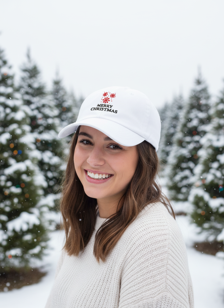 Merry Christmas Cute Holiday Cap - Women's