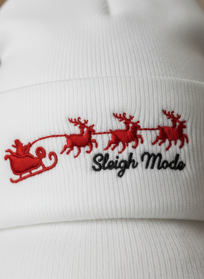 Sleigh Mode Reindeer Christmas Beanie  - Men's