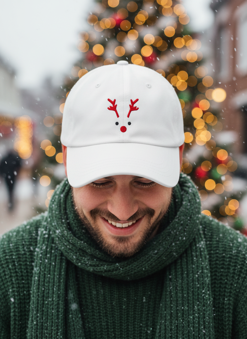 Reindeer Christmas Cap - Men's