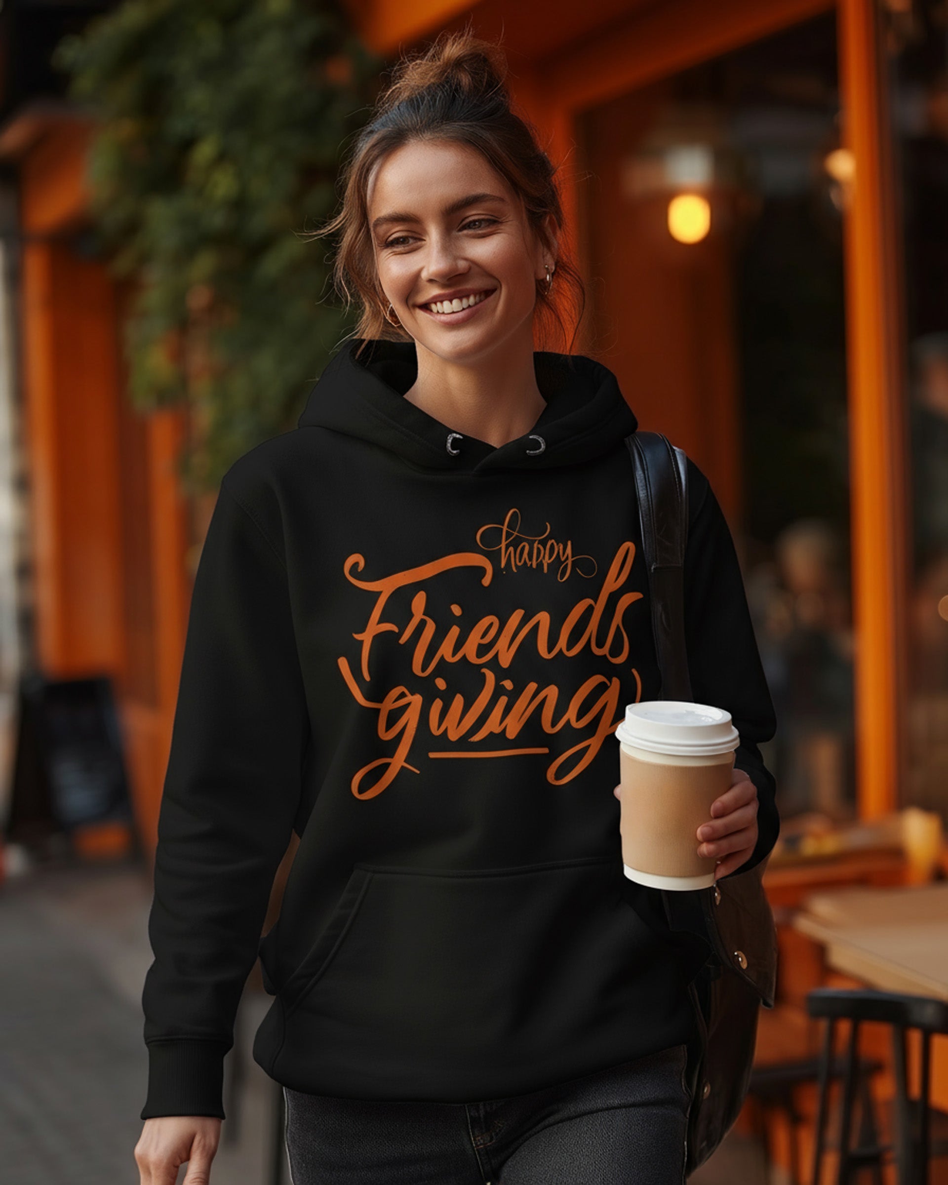 Friendsgiving Hoodie (Orange) - Women's