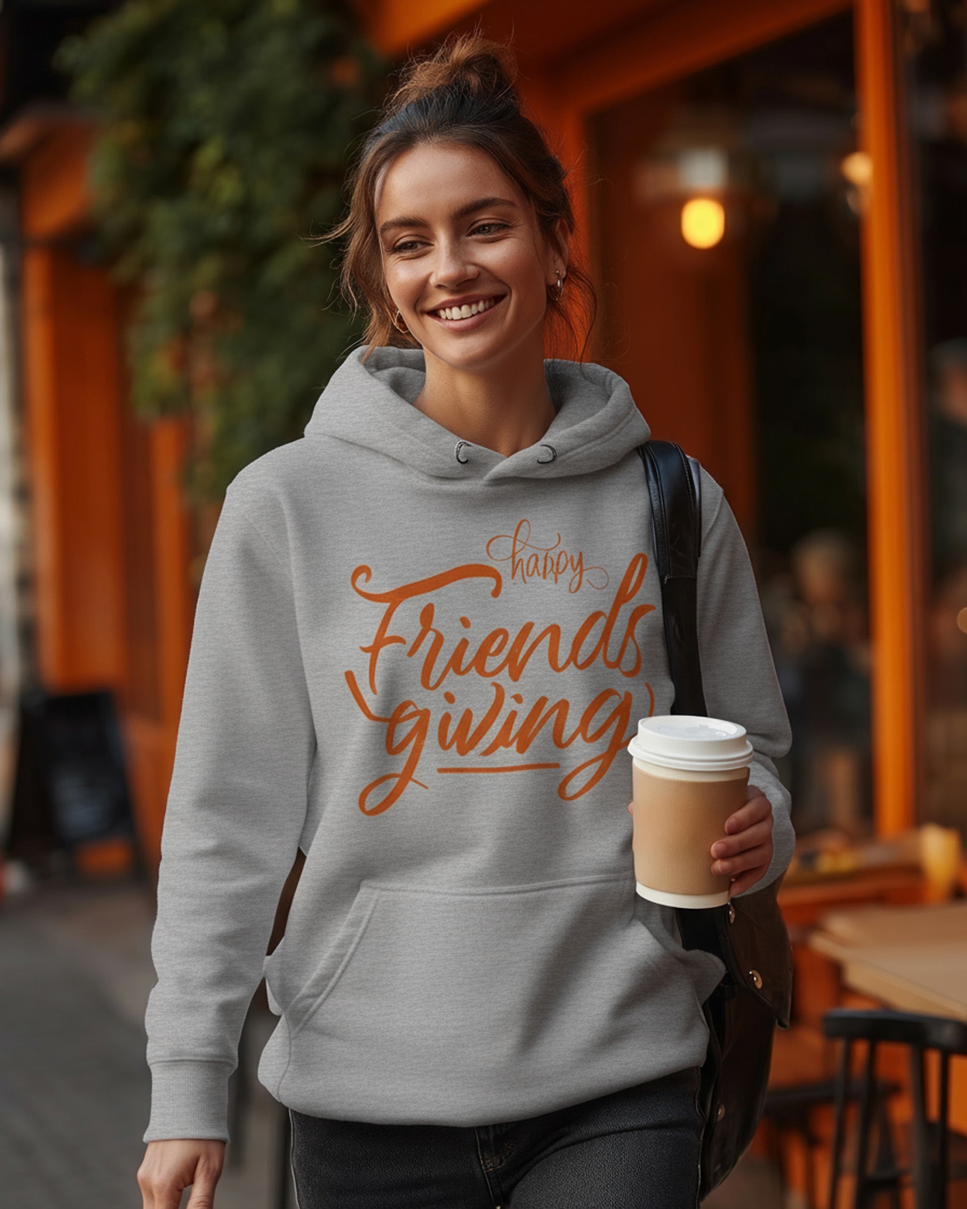Friendsgiving Hoodie (Orange) - Women's