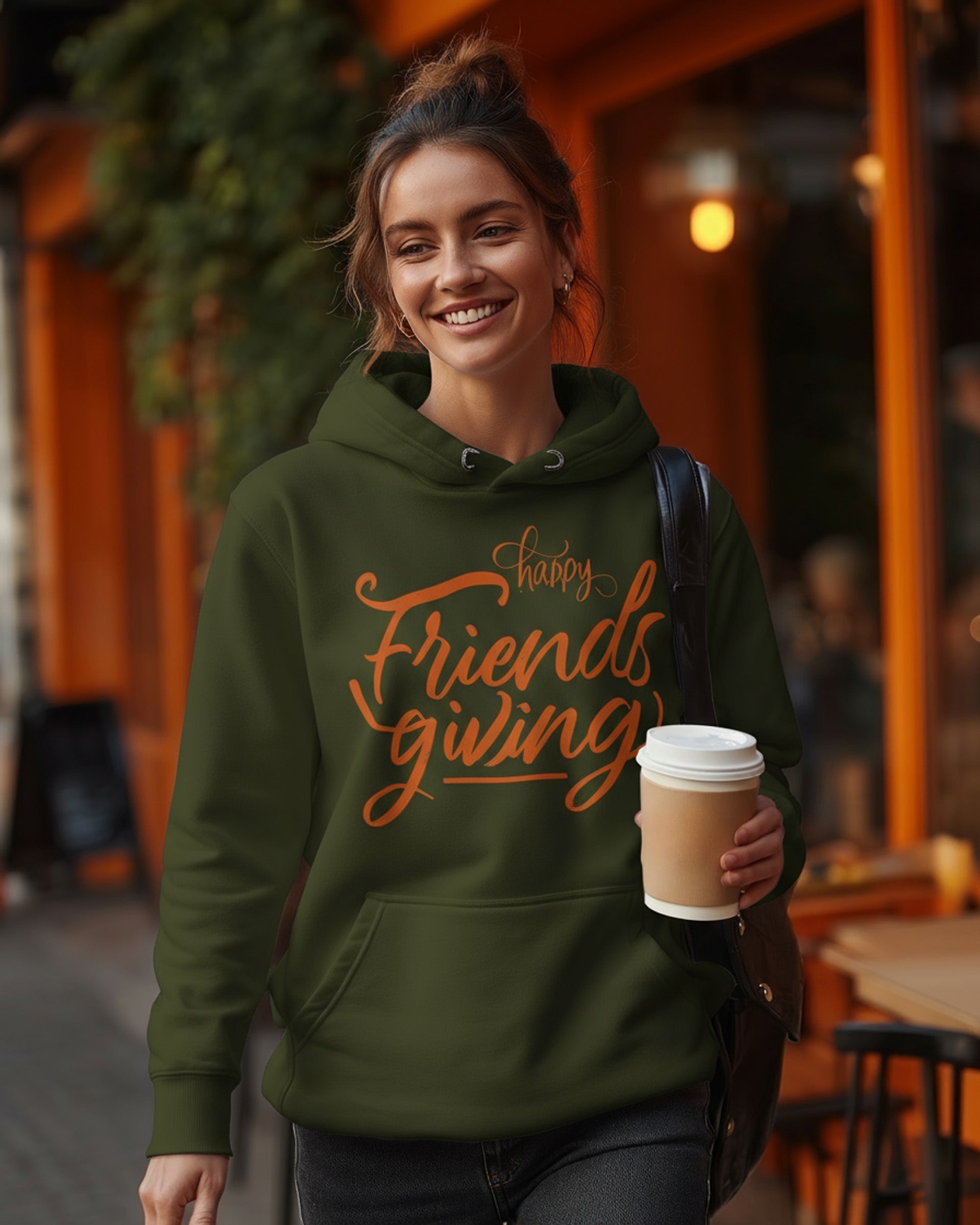 Friendsgiving Hoodie (Orange) - Women's