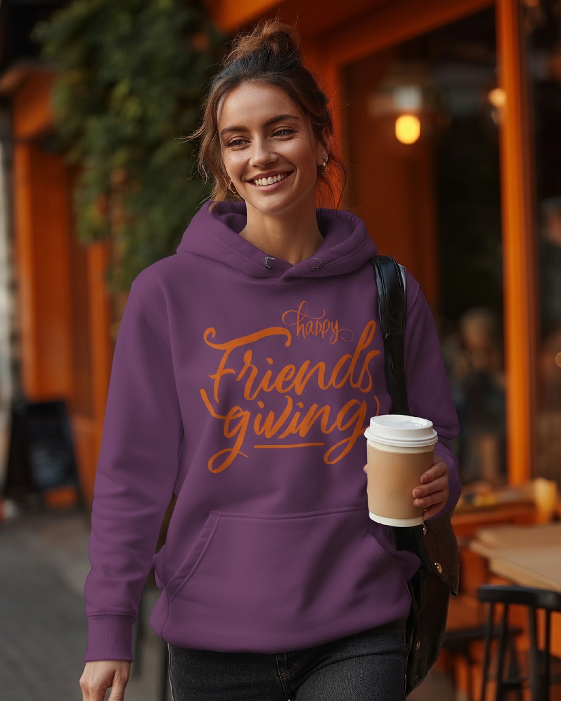Friendsgiving Hoodie (Orange) - Women's
