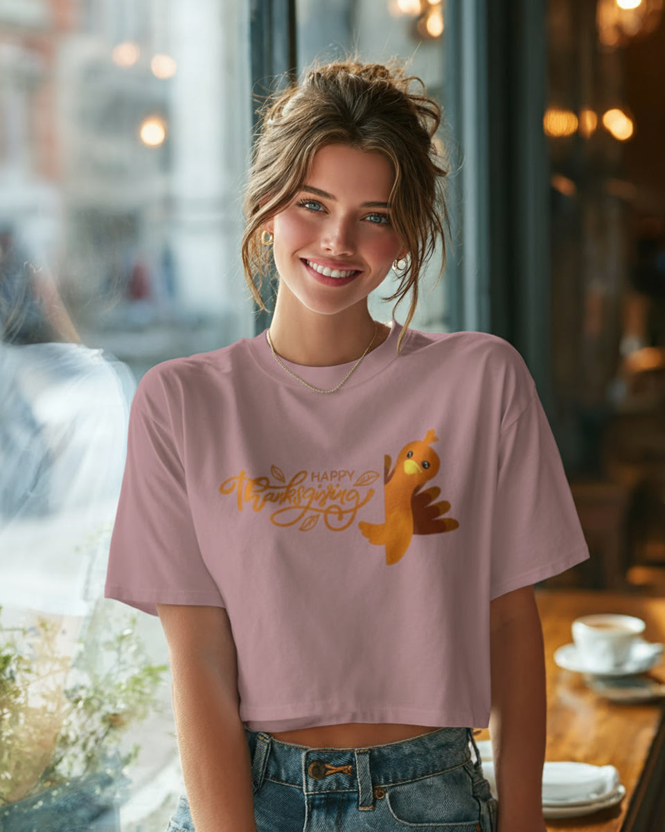 Happy Thanksgiving Boxy Tee (Turkey) - Women's