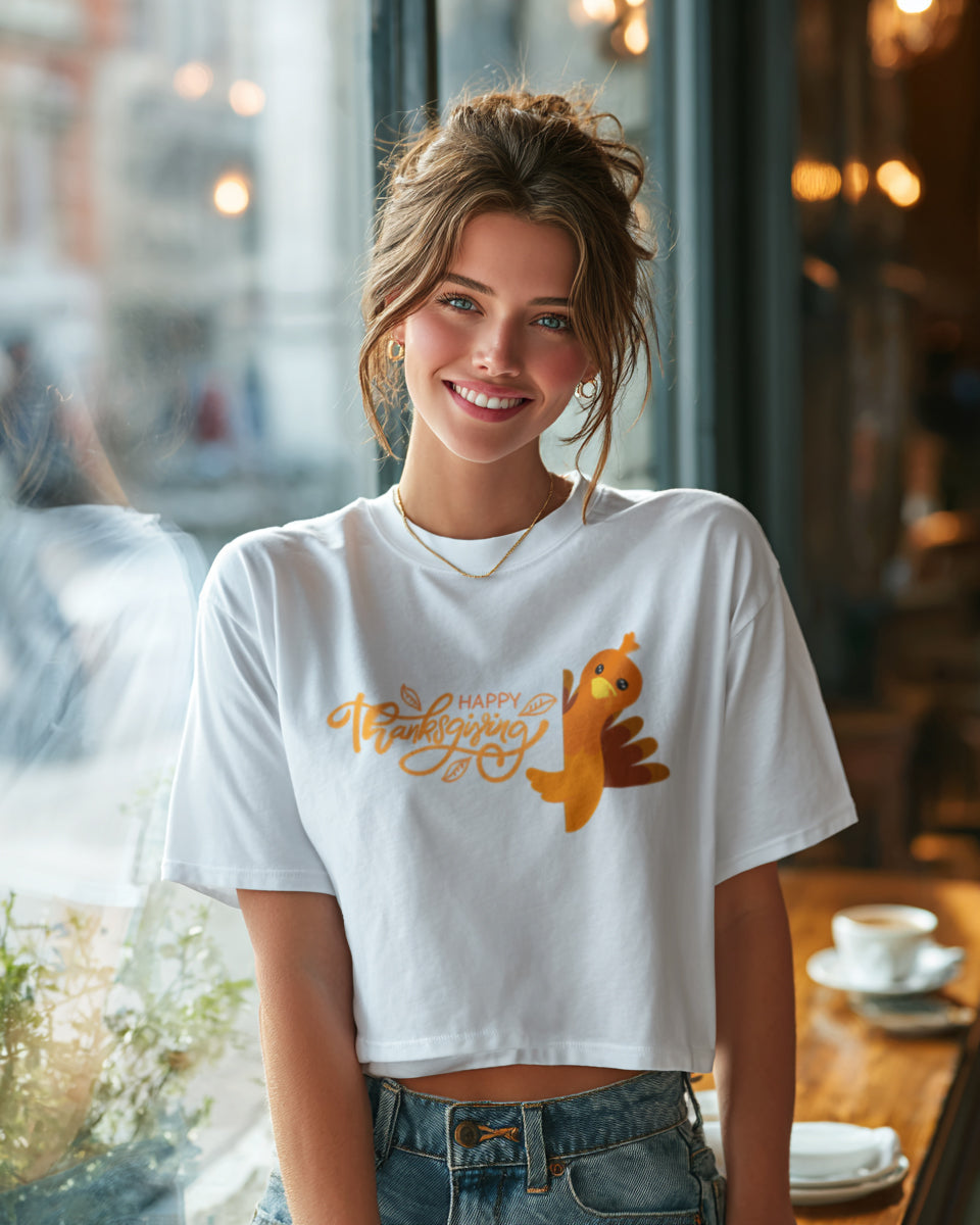 Happy Thanksgiving Boxy Tee (Turkey) - Women's