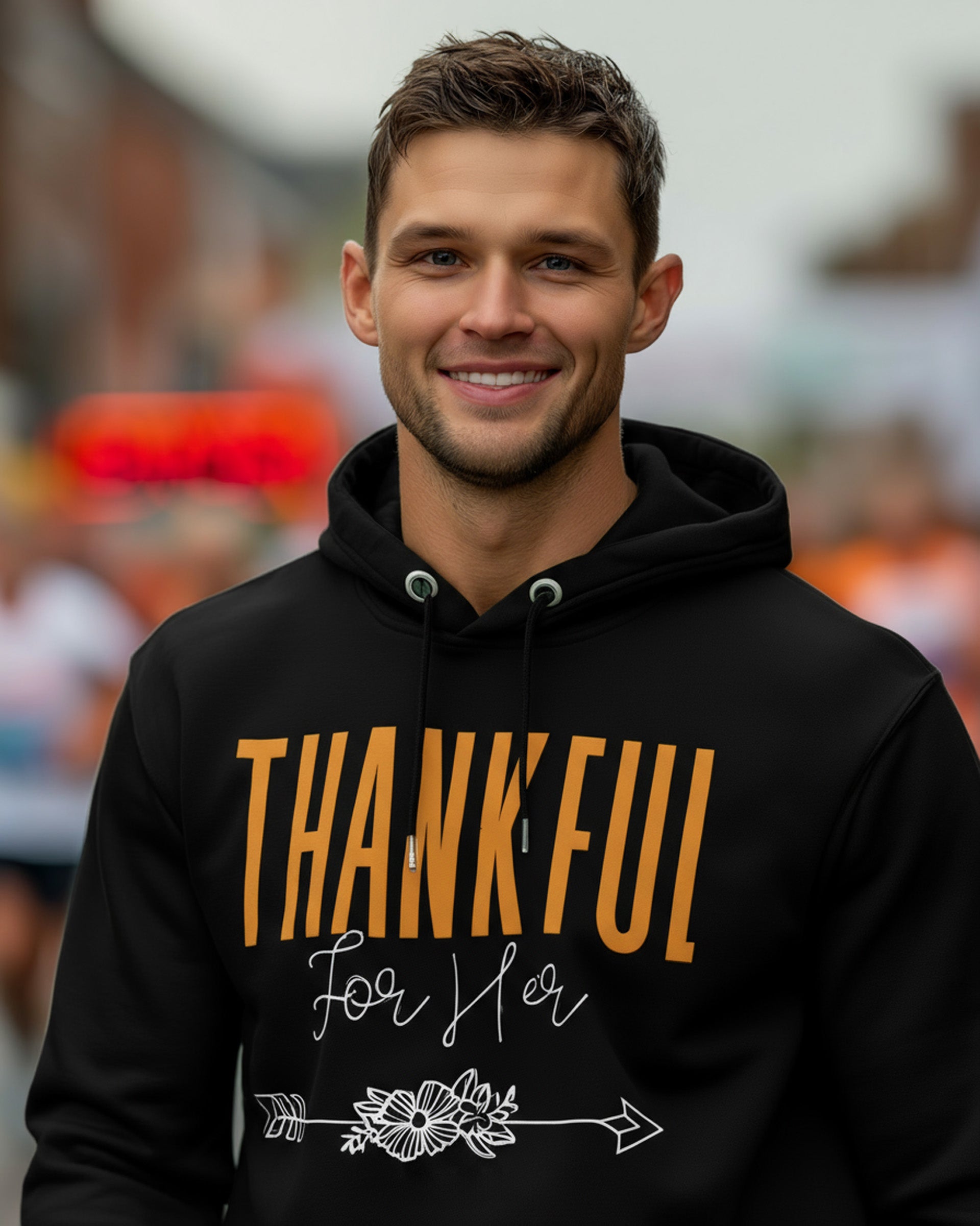 Thankful for Her Hoodie (Him & Her Collection) - Men's