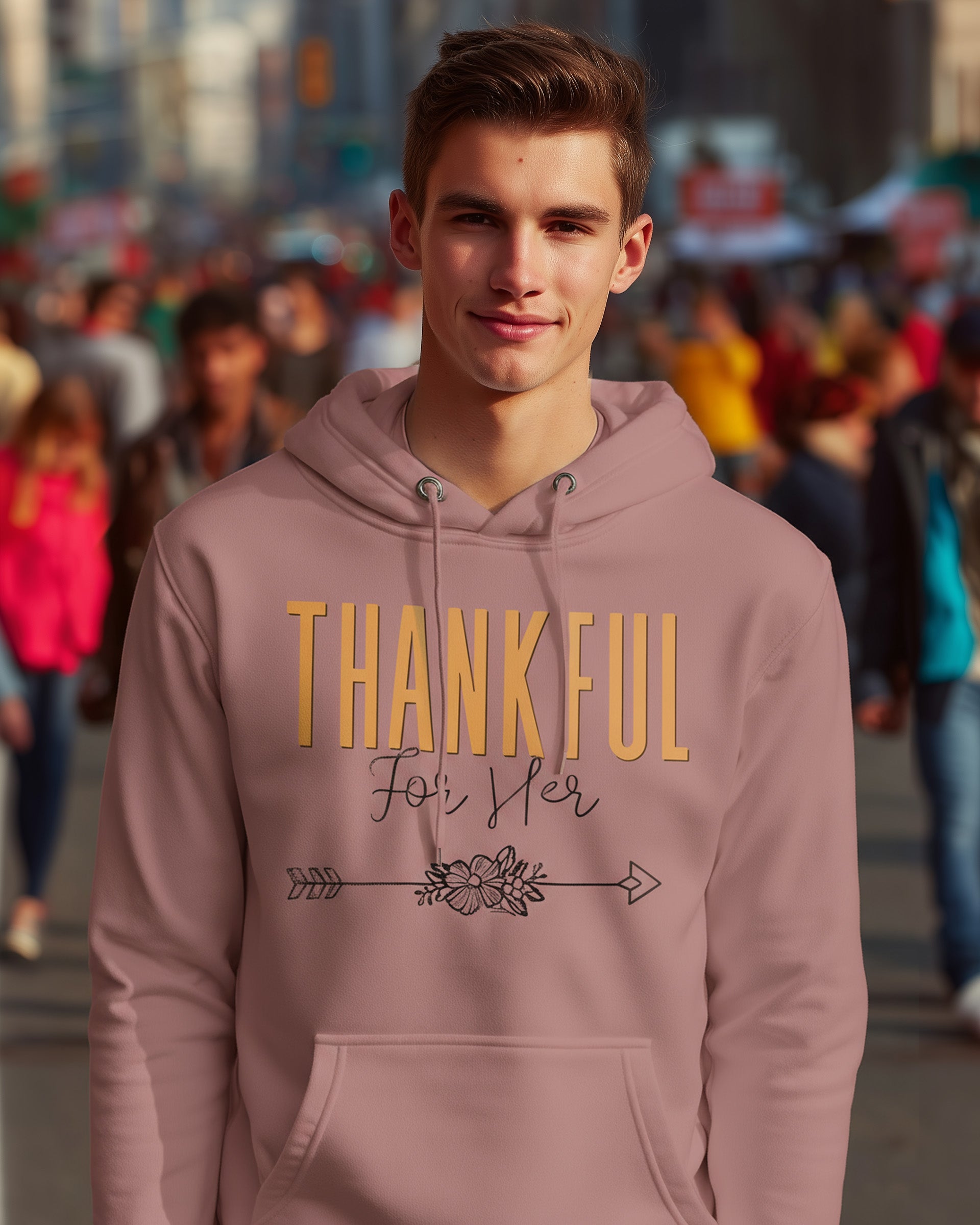 Thankful for Her Hoodie (Him & Her Collection) - Men's