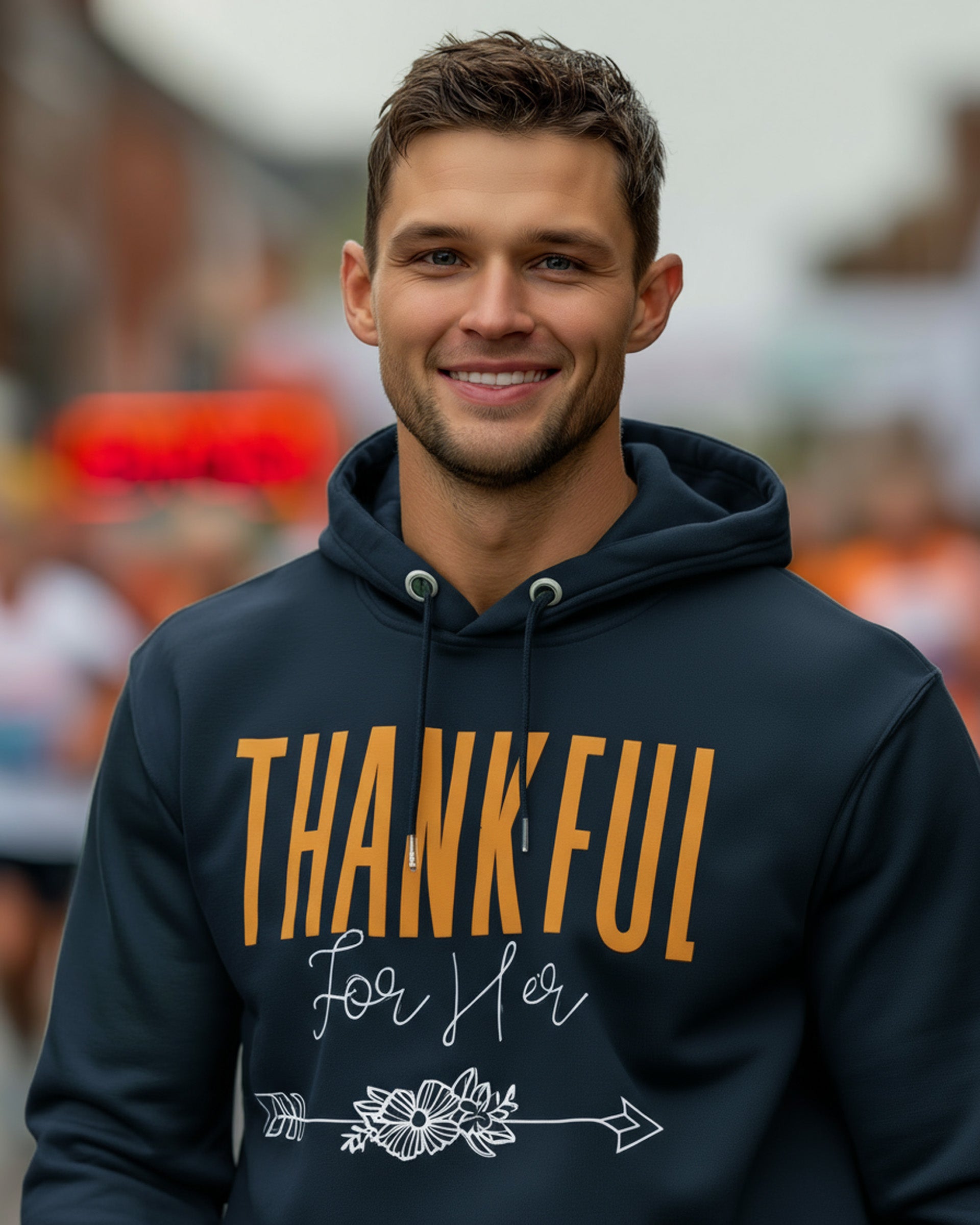 Thankful for Her Hoodie (Him & Her Collection) - Men's